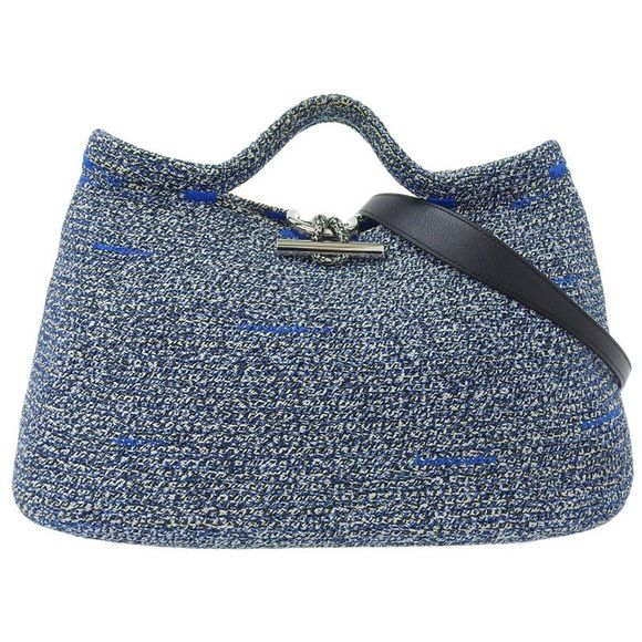 Balenciaga ZigZagger Woven Tote Handbag Black & Blue - 100% Authentic - 380688 - Picture 1 of 6